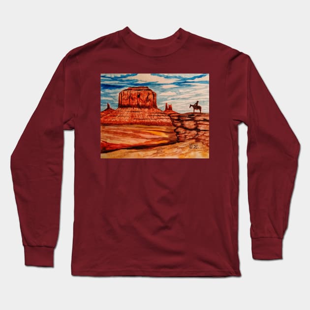 Monument Valley Scenic View Long Sleeve T-Shirt by Matt Starr Fine Art